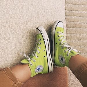 Neon green converse
